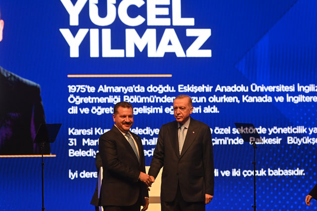 Cumhurbaşkanı ve AK Parti Genel Başkanı Recep Tayyip Erdoğan, Kuvayi Milliye şehri Balıkesir adayını Yücel Yılmaz olarak resmen açıkladı..