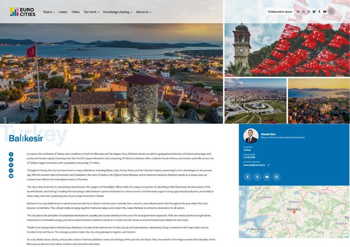 Balikesir Buyuksehir Belediyesi Avrupa Sehirler Birligine Katildi