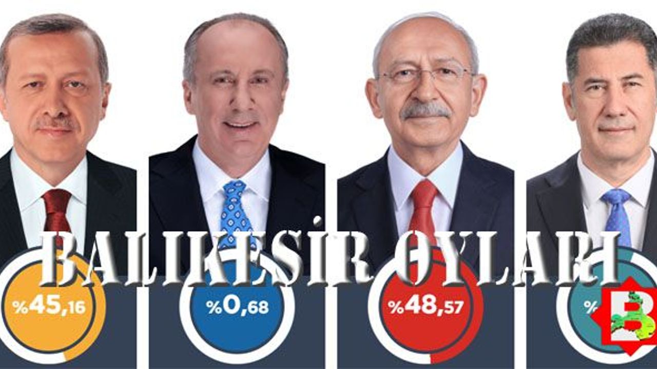 Balıkesir 11 ilçede Erdoğan, 9 ilçede Kılıçdaroğlu önde