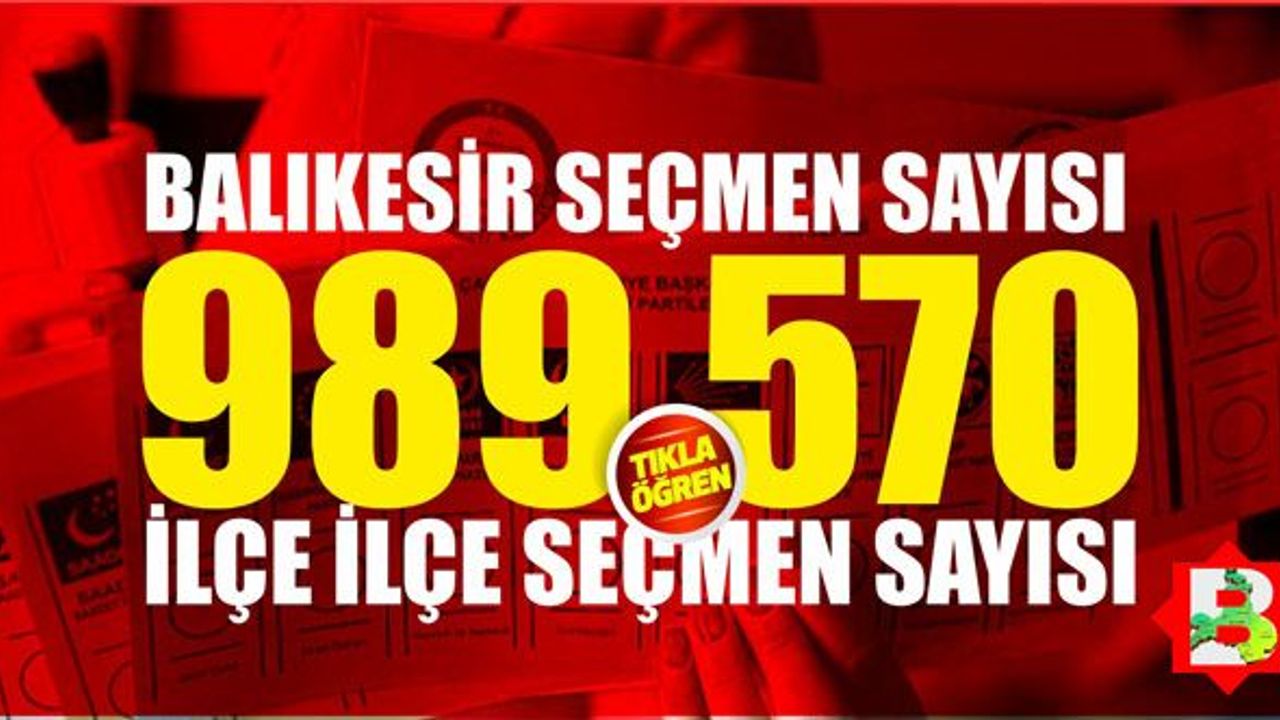 Balıkesir'deki seçmen sayısı 46 bin 740 kişi arttı