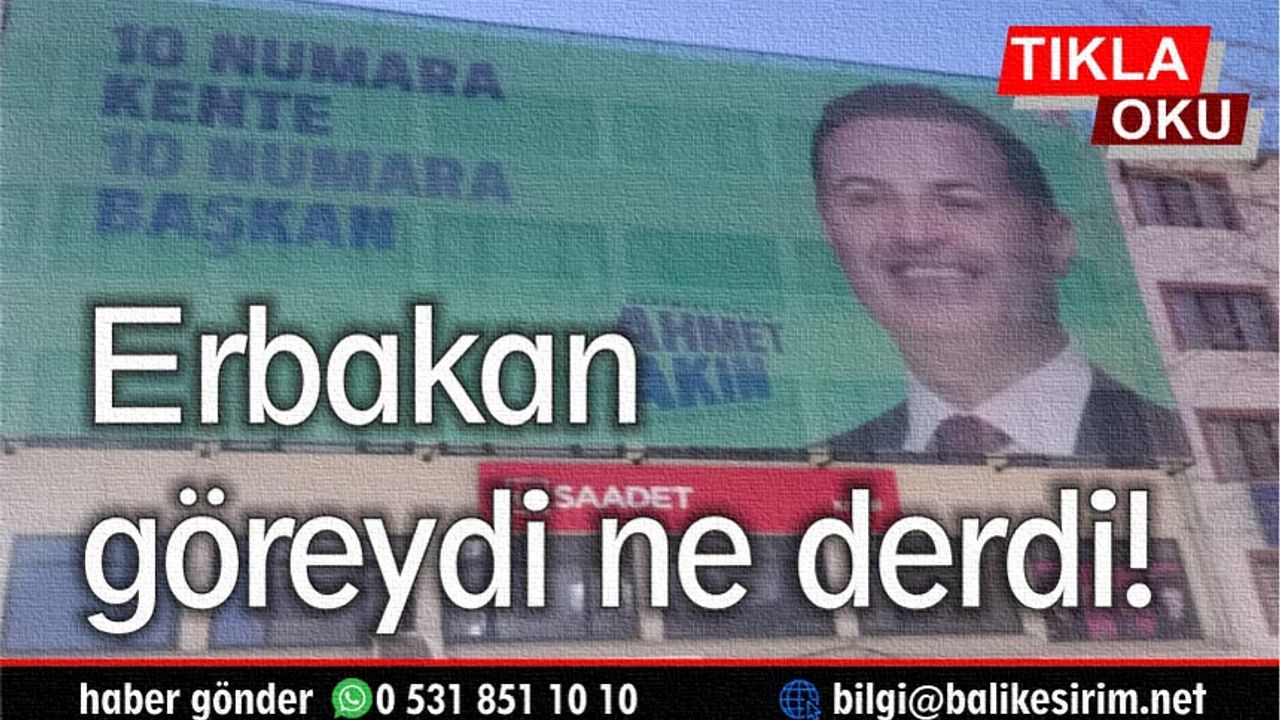 Saadet Partisi binasına Ahmet Akın pankartı asıldı