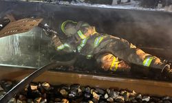 Balıkesir'de tren lokomotifinde yangın çıktı