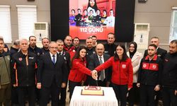 112 GÜNÜ PASTASINI VALİ İLE KESTİLER