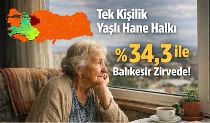 Balıkesir, tek kişilik yaşlı hane oranında ilk sırada