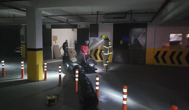 Balıkesir yer altı otoparkında korku anları