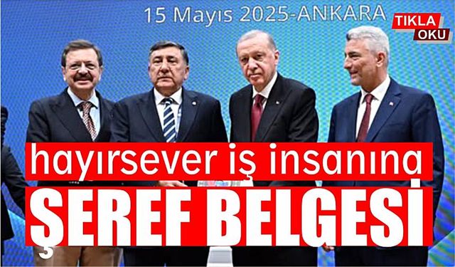 Balıkesir'in abisine Cumhurbaşkanından Şeref Belgesi