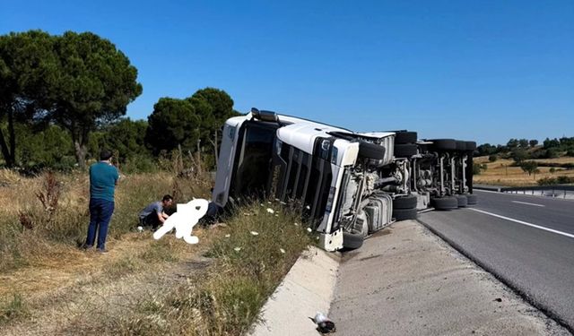 Balıkesir-Bigadiç yolunda Tır kazası!