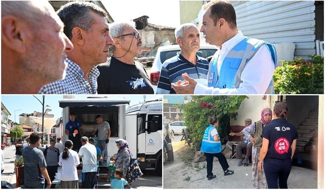 Balıkesir Büyükşehir Belediyesi Sındırgı'da tam kadro sahada