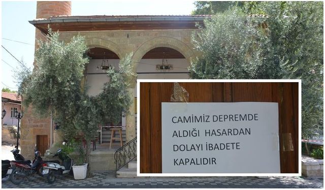 Bigadiç'te tarihi Yeşilli Camisi ibadete kapatıldı