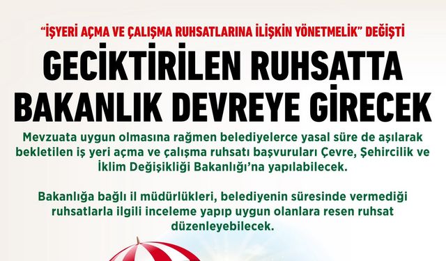 Belediyelere by-pass! Ruhsatı Bakanlık verecek.