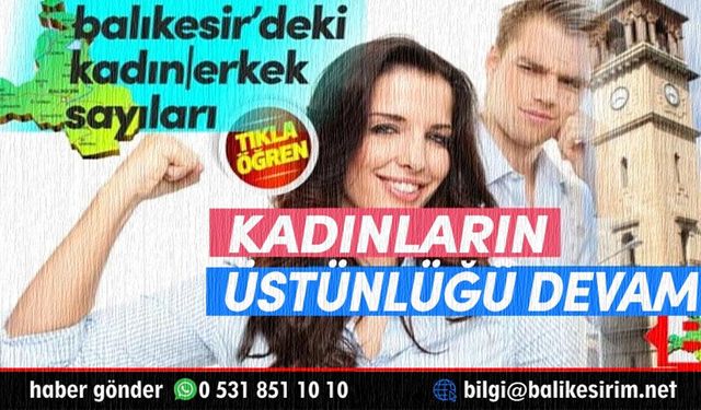Balıkesir’de Kadın Nüfusu Arttı, Erkekler Azaldı
