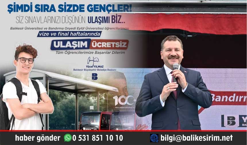 Balıkesir'de öğrenciye otobüsler ücretsiz!