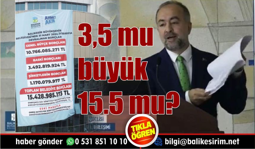 AK Partili Şahin'in 3.5 dediği borç 15.5 milyar liraya çıktı!