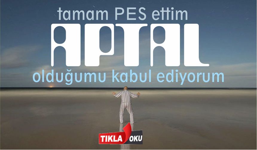 Pes! Aptal olduğumu kabul ediyorum