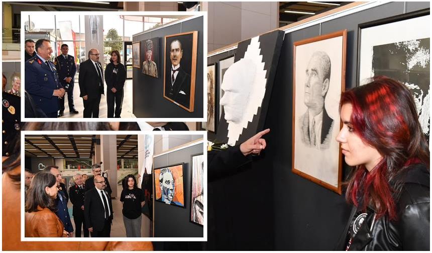 Balıkesir'de liseli ressamlardan Atatürk sergisi