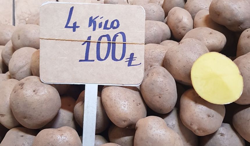 Patates kilosu 30, 4 kilosu 100 liradan satıldı. 