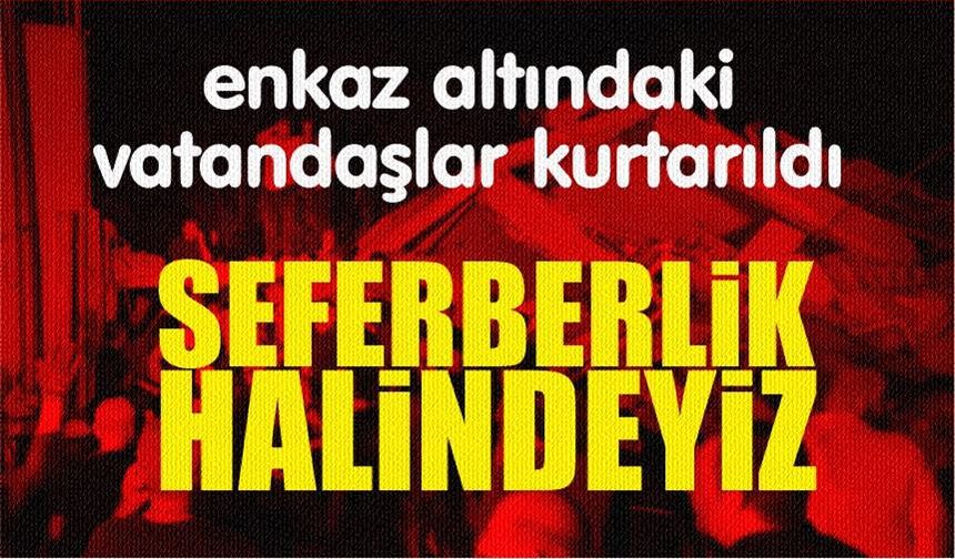 Yıkılan binanın enkazındakiler kurtarıldı