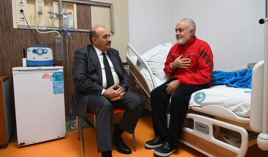 Vali Ustaoğlu'dan BGC Başkanı Demir'e geçmiş olsun ziyareti