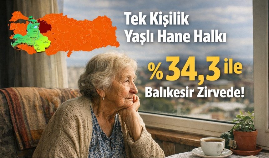 Balıkesir, tek kişilik yaşlı hane oranında ilk sırada