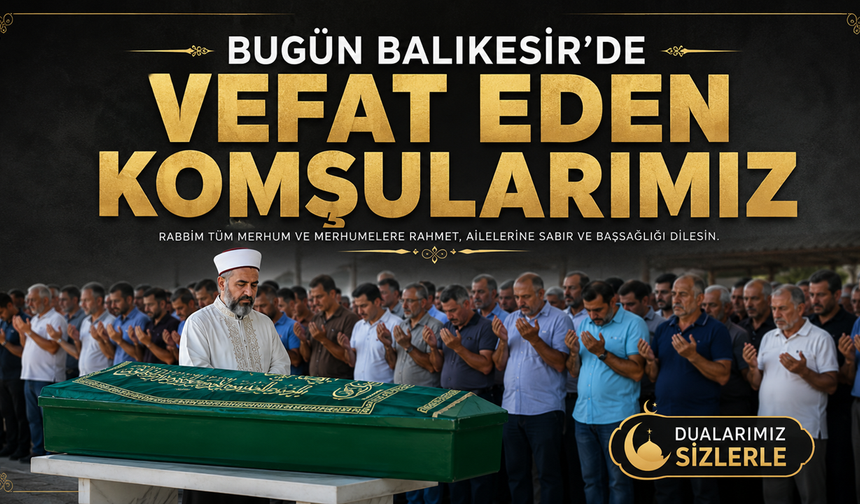 Bugün Balıkesir'de vefat eden komşularımız - 12 Temmuz