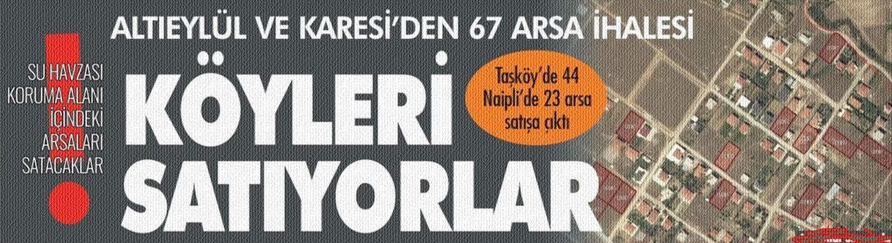 Karesi ve Altıeylül belediyeleri parsel parsel satıyor